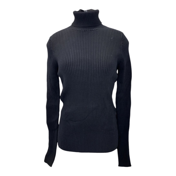 The Kooples Black Ribbed Turtleneck Sweater - Picture 1 of 13